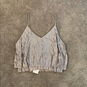 light pink metallic top